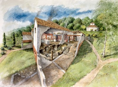 Lullingstone romersk villa, c4. århundre, c1990-2010 av Peter Dunn