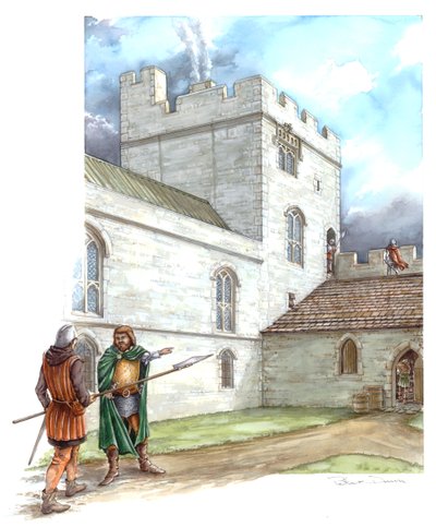 Portchester Castle, midten av 1300-tallet, c1990-2010 av Peter Dunn