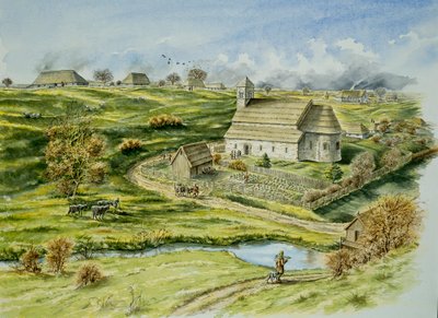 Wharram Percy Medieval Village, sent på 1100-tallet, c1990-2010 av Peter Dunn