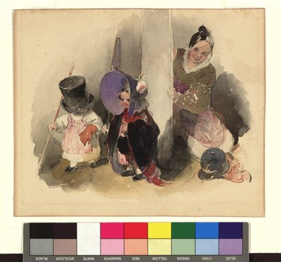 Mutter mit spielenden Kindern (Der kleine Gerngross) av Peter Fendi