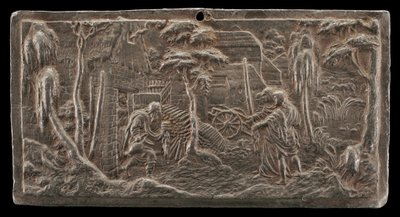 Abraham ønsker de tre englene velkommen, ca. 15251535. av Peter Flötner
