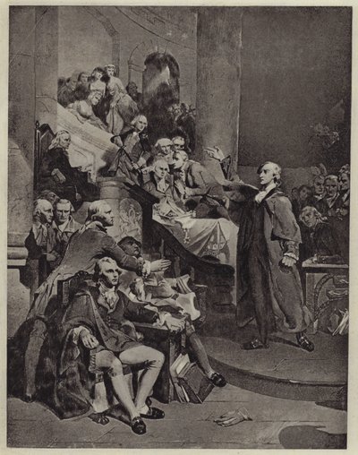 Patrick Henry holdt sin tale fra 1765 (litho) av Peter Frederick (after) Rothermel