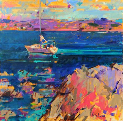 Ved Anchor, St Tropez Coast av Peter Graham (Contemporary)