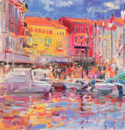 Port of St Tropez, 2002 av Peter Graham (Contemporary)