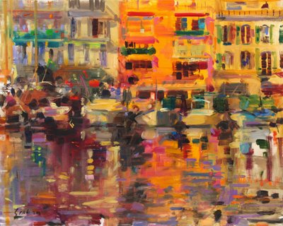 Riviera sommer av Peter Graham (Contemporary)