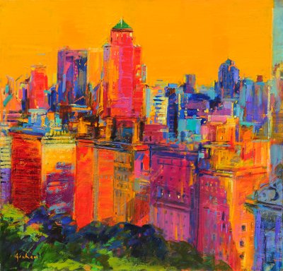 New York-dagene, 2021 (olje på lerret) av Peter Graham