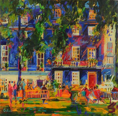 The Nightingale Sang, Berkeley Square, 2023 (olje på lerret) av Peter Graham