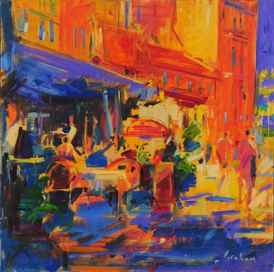 Villefranche-sur-Mer, Beau Rivage (olje på lerret) av Peter Graham