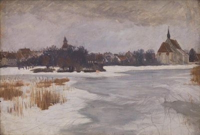 Utsikt over Faaborg. Vinter av Peter Hansen