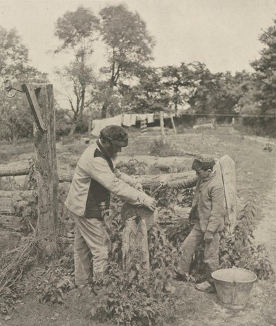At the Grindstone--A Suffolk Farmyard, 1888. av Peter Henry Emerson