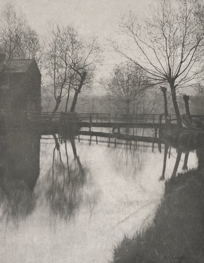 Gangbro nær Chingford, fra The Compleat Angler, 1888. av Peter Henry Emerson