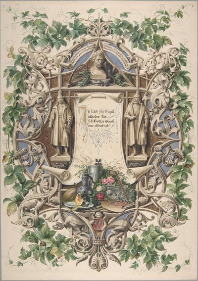 Homage fra bayerske kunstnere til kong Ludwig I, 1874. av Peter Herwegen