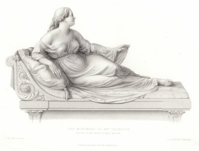 Monument til fru Thompson reist i kirken Great Malvern av Peter Hollins