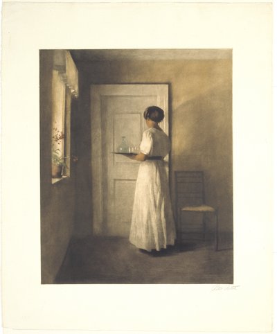 Ung jente med et brett av Peter Vilhelm Ilsted