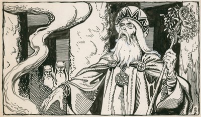 Druider (blekk på papir) av Peter Jackson
