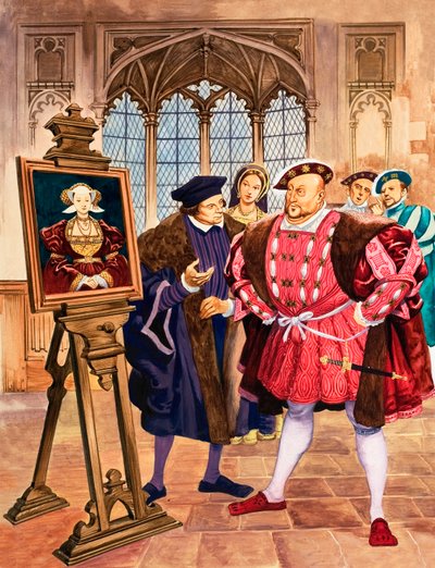 Kong Henry VIII beundrer Holbeins portrett av Anne av Cleves av Peter Jackson