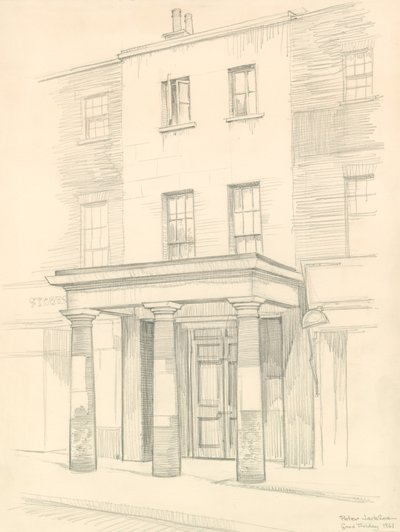 Marylebone Theatre, London, inngang i Church Street, bygget i 1837 av Peter Jackson