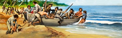 Mytteri på Bounty (gouache på papir) av Peter Jackson