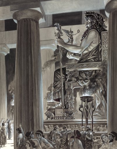 Statue av Zevs ved Olympia av Peter Jackson