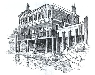 The Angel, Bermondsey, London (blekk på papir) av Peter Jackson