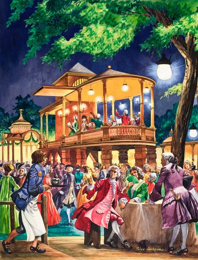 Vauxhall Pleasure Gardens rundt 1750 av Peter Jackson