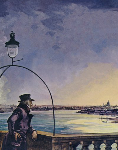 William Wordsworth, Upon Westminster Bridge (litho-farge) av Peter Jackson