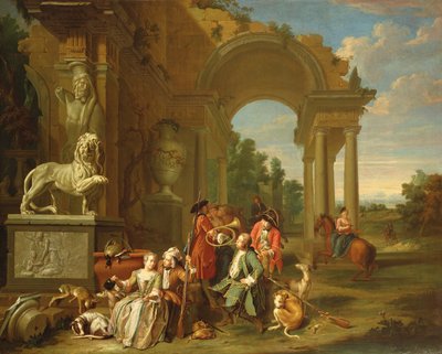 En jaktfest i klassiske ruiner av Peter Jacob Horemans