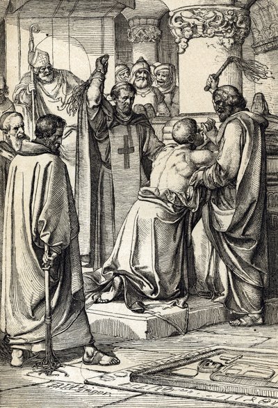 Kong Henrik II av England (1133-1189) impliserer i attentatet på Thomas Becket tro anger ved graven til erkebiskopen av Peter Johann Nepomuck Geiger