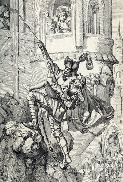 Prinzenraub: Bortføring av prinsene Ernest og Albert, sønn av Fredrik II av Sachsen i juli 1455 av ridderen Kunz von Kaufungen (Kunz kidnappet Frederick av Sachsen, to sønner, Ernest og Albert, fra slottet i Altenburg i det som ble kalt prinsen av Peter Johann Nepomuck Geiger