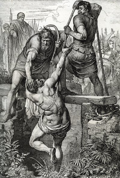 Den bysantinske keiseren Zenon (425-491) returnerte til Konstantinopel fikk usurpatoren Flavius Basiliscus (Basilisk) låst inne med familien sin, 477 (død av Basiliscus innelukket i en tørr sisterne, for å dø av eksponering, av romersk keiser Zeno, 477) Te av Peter Johann Nepomuck Geiger