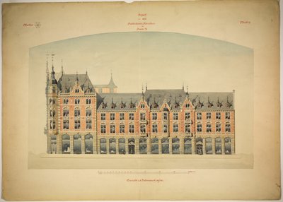 Rathskeller nybygg, Halle (Saale), Sachsen-Anhalt, Tyskland, Høyde av Peter Joseph Weber