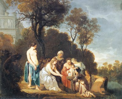 Moses reddet fra elven, av Peter Lely (1618-1680), olje på lerret, 54x635 cm av Peter Lely