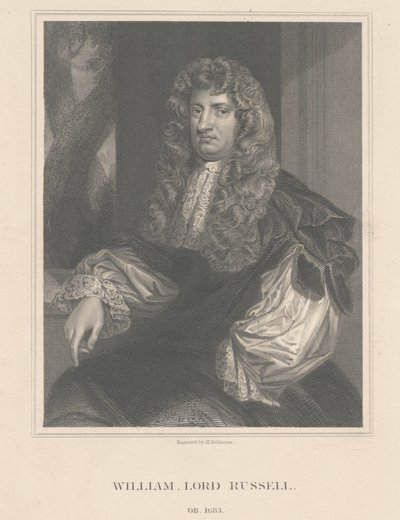 Portrett av Lord William Russell, gravert av H. Robinson av Peter Lely