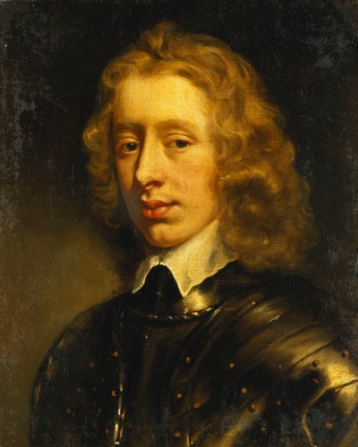 Portrett av en ung gentleman, antatt å være hertugen av Richmond, bystelengde, iført rustning, ca. 1650 av Peter Lely