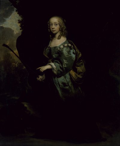 Portrett av en ung jente i grønt (olje på lerret) av Peter Lely
