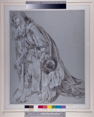 Ærbødig figur (kritt på papir) av Peter Lely