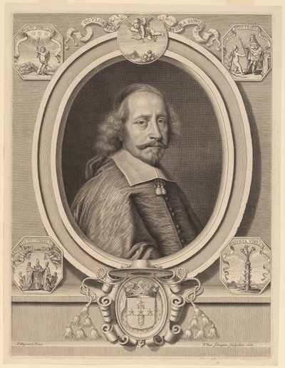 Kardinal Jules Mazarin av Peter Ludwig van Schuppen after Pierre Mignard I