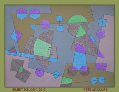 STILLE MELODIE, 2017, AKRYL PÅ PAPIR av Peter McClure