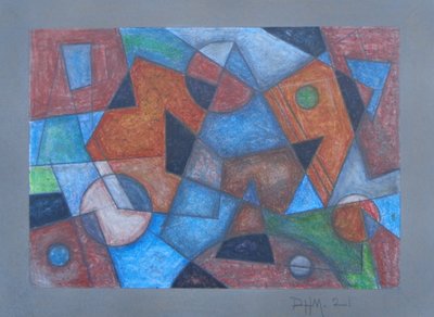 OPPADGÅENDE STYK, 2021 (AKRYL PÅ PLATTE) av Peter McClure