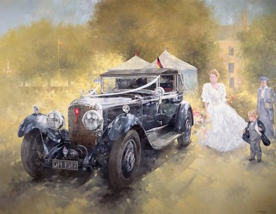Bentley and Bride (olje på lerret) av Peter Miller
