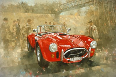 Cobra at Brooklands (olje på lerret) av Peter Miller