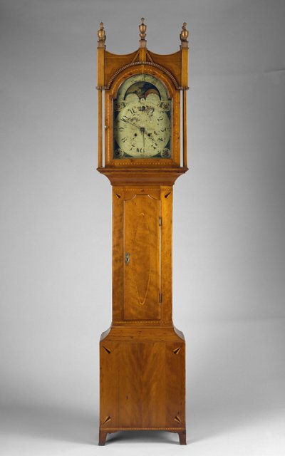 Tall Case Clock, ca. 1815 (lønn, kirsebær, messing og jern) av Peter Miller