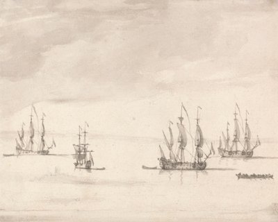Men of War utenfor Sheerness av Peter Monamy