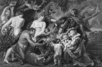 Fred og krig (gravering) av Peter Paul (after) Rubens