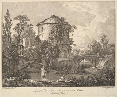 Second View of Charenton nær Paris, midten til slutten av 1700-tallet. av Peter Paul Benazech