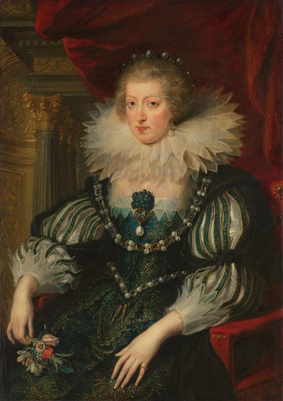 Portrett av Anne av Østerrike (1601-1666), dronning av Frankrike av Peter Paul Rubens (workshop of)