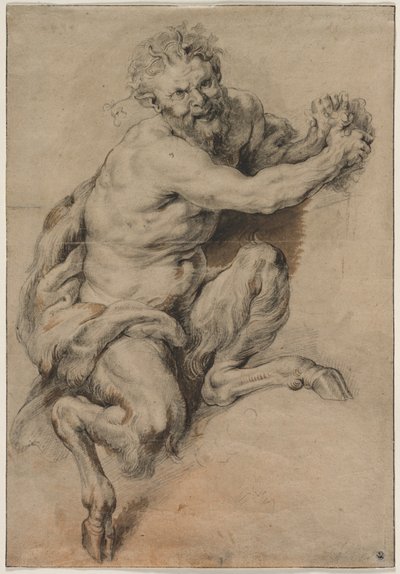 En faun som griper en haug med druer, etter 161618. av Peter Paul Rubens