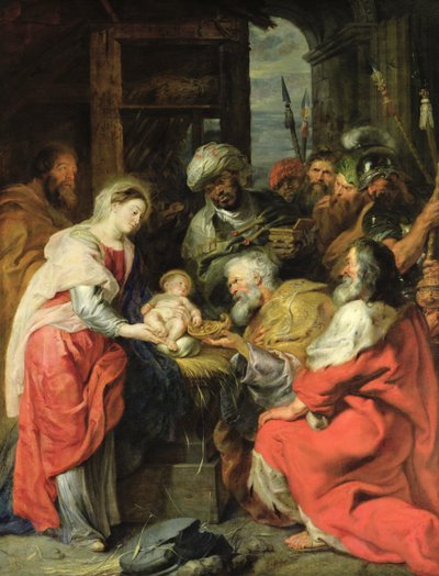 Adoration of the Magi, 1626-29 (oljelerret) av Peter Paul Rubens