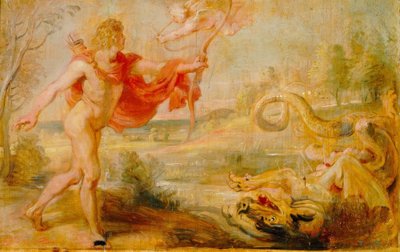 Apollo dreper pytonslangen av Peter Paul Rubens