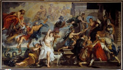 Apoteose av Henrik IV (1553-1610) og proklamasjon av regenten til Maria av Medicis (1573-1642) i 1610. Maleri av Pierre Paul (Pierre-Paul) Rubens (eller Peter Paul eller Petrus Paulus) (1577-1640), flamsk skole av Peter Paul Rubens